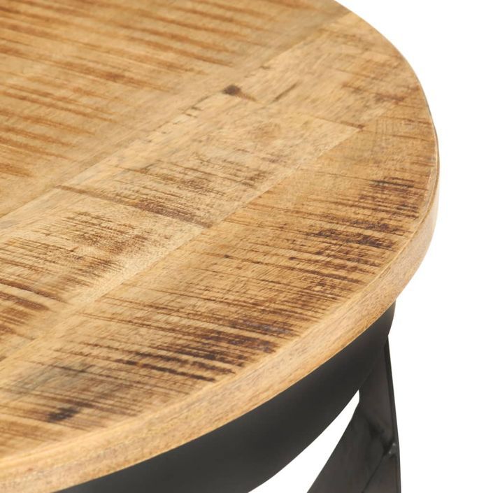 Table basse Ø68x43 cm Bois de manguier brut - Photo n°5