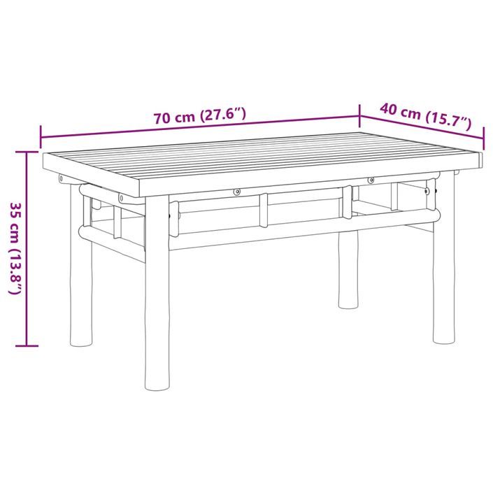 Table basse 70x40x35 cm bambou - Photo n°8