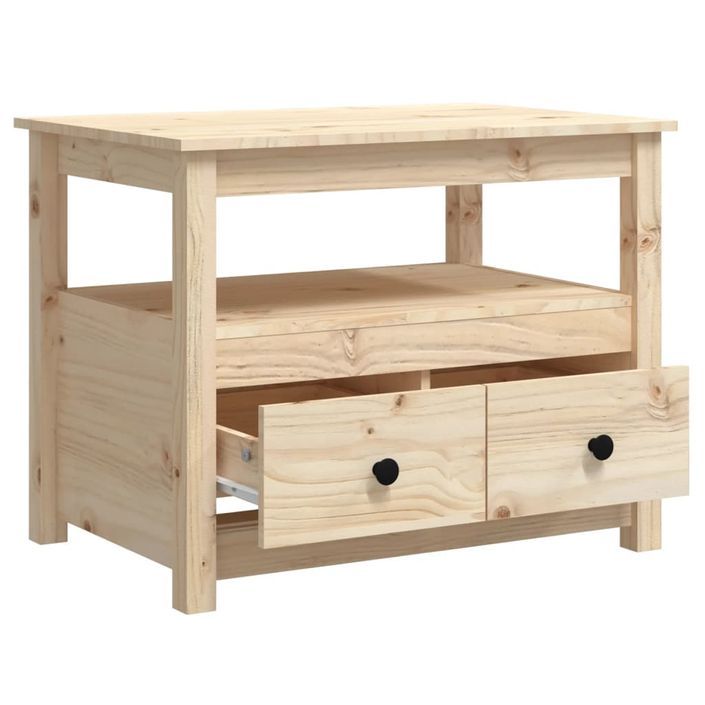 Table basse 71x49x55 cm Bois massif de pin - Photo n°8