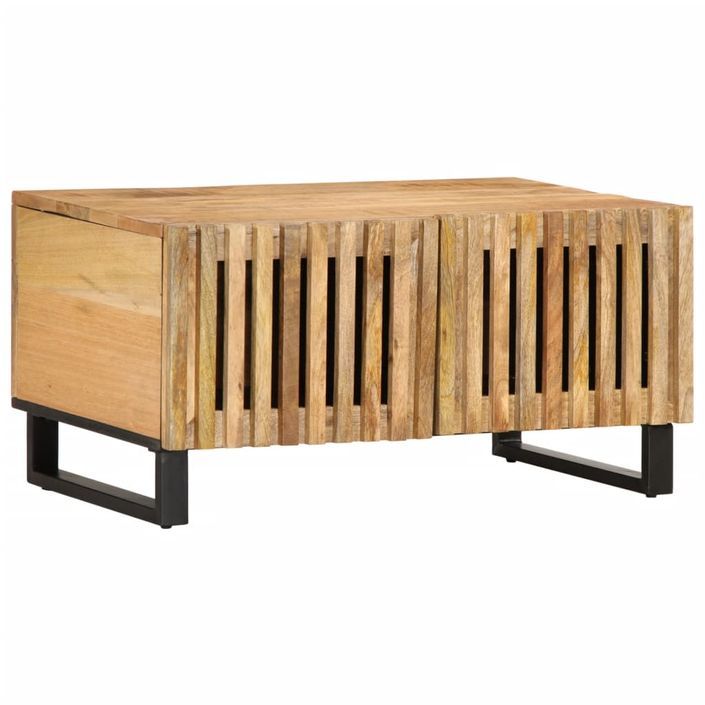 Table basse 80x51x40 cm bois de manguier massif brut - Photo n°1