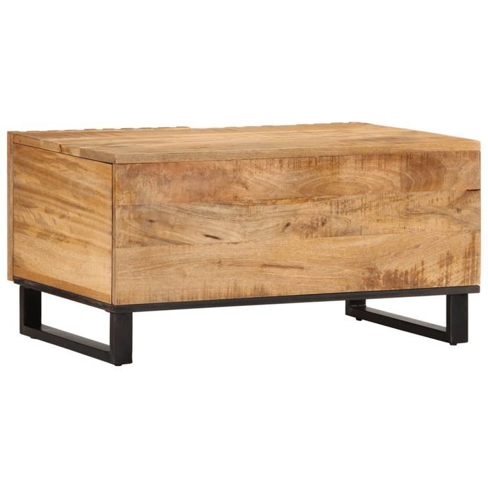 Table basse 80x51x40 cm bois de manguier massif brut - Photo n°4