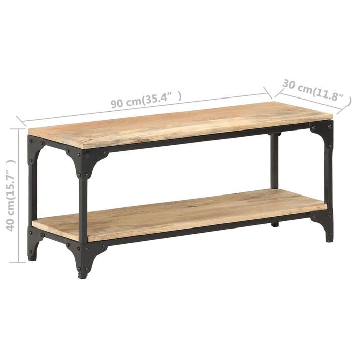 Table basse 90x30x40 cm Bois de manguier massif - Photo n°7