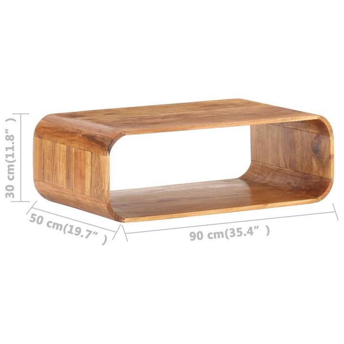 Table basse 90x50x30 cm Bois d'acacia massif - Photo n°7