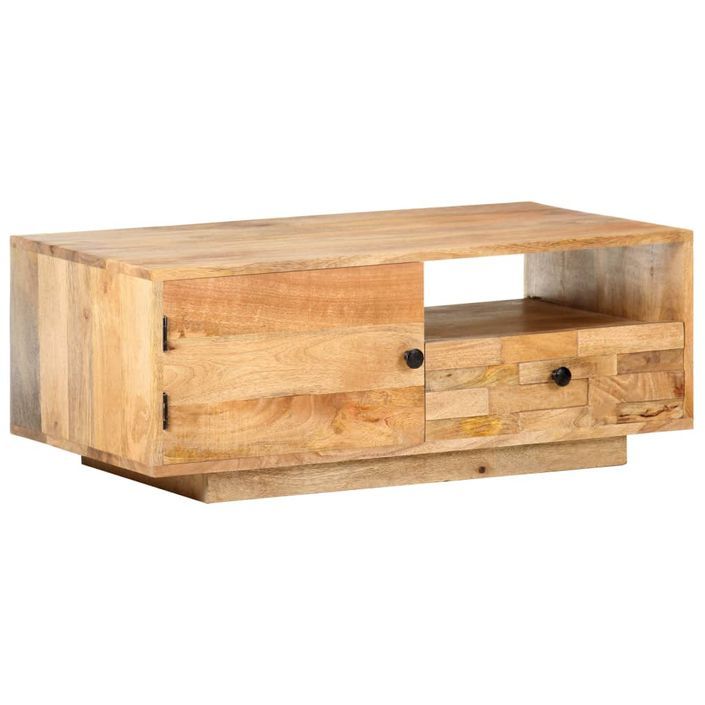 Table basse 90x50x35 cm Bois solide de manguier 2 - Photo n°1