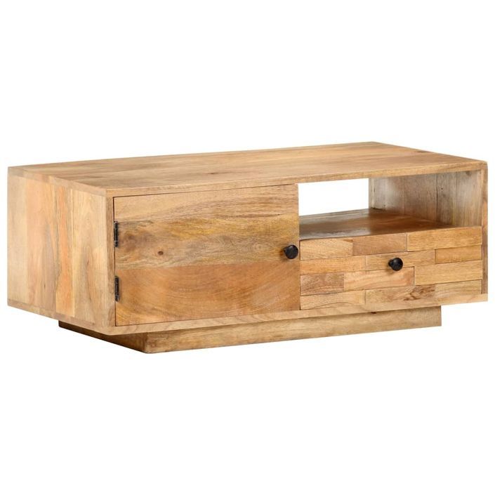 Table basse 90x50x35 cm Bois solide de manguier 2 - Photo n°9