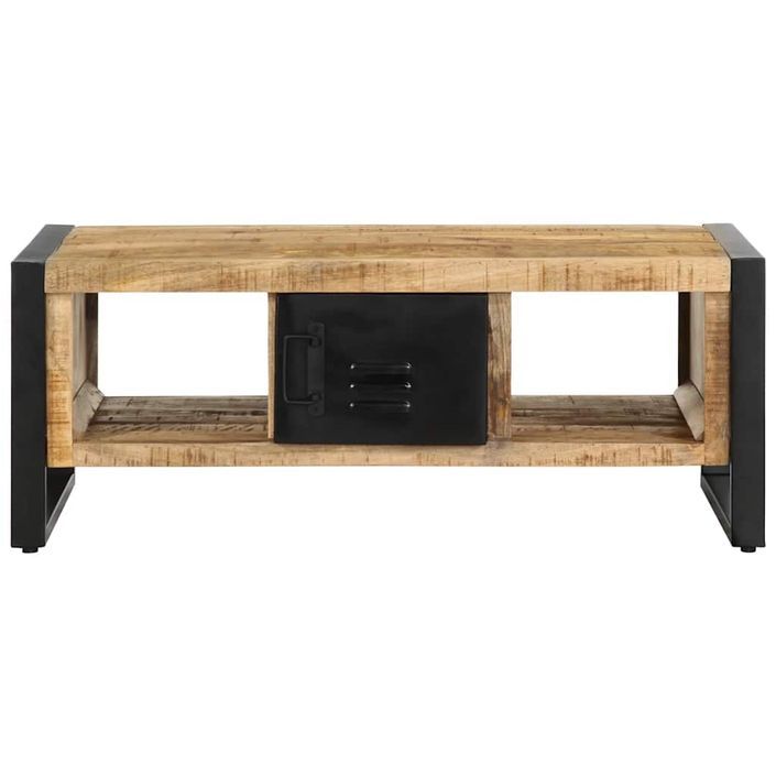 Table basse 90x50x36 cm bois de manguier massif brut - Photo n°5