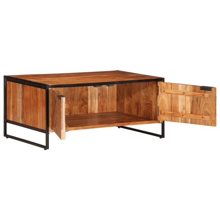 Table basse 90x55x40 cm bois massif d'acacia - Photo n°5