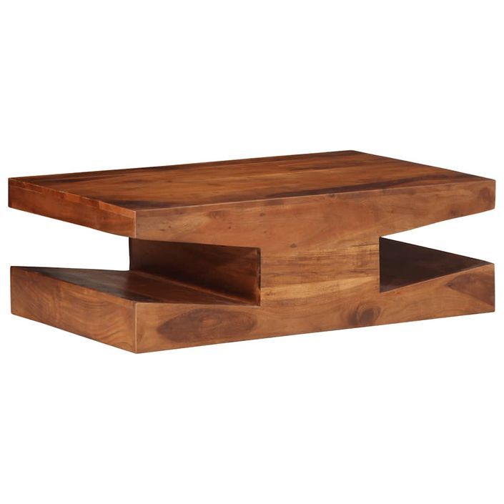 Table basse 90x60x30 cm bois massif d'acacia - Photo n°1