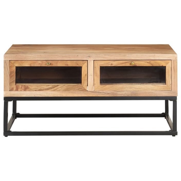 Table basse 90x60x40 cm Bois d'acacia massif - Photo n°4