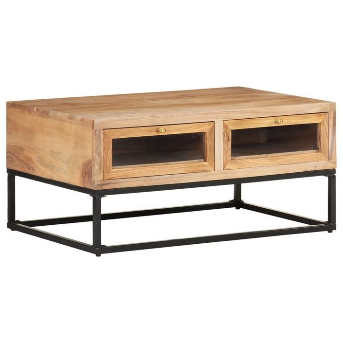 Table basse 90x60x40 cm Bois d'acacia massif - Photo n°9