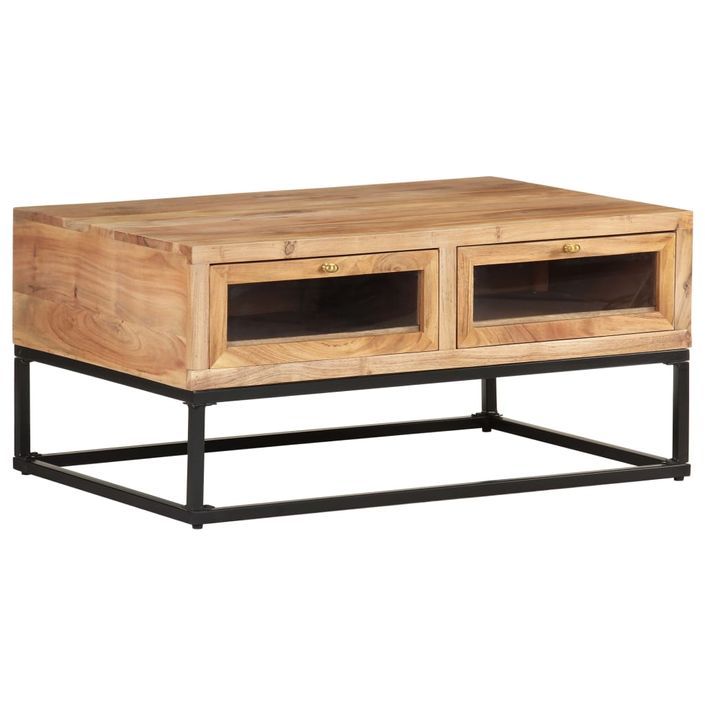 Table basse 90x60x40 cm Bois d'acacia massif - Photo n°10