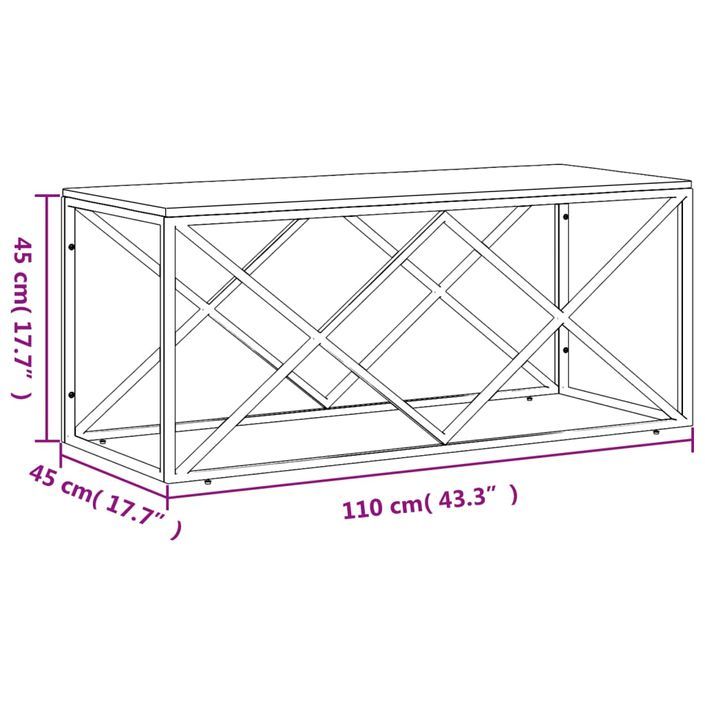 Table basse acier inoxydable et bois massif de récupération - Photo n°6