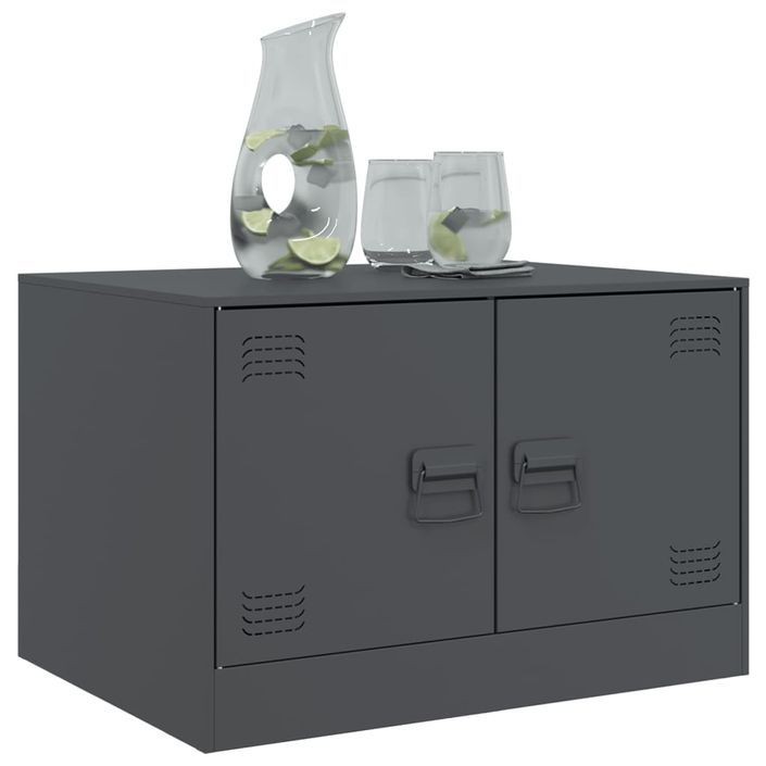 Table basse anthracite 67x50x44 cm acier - Photo n°4