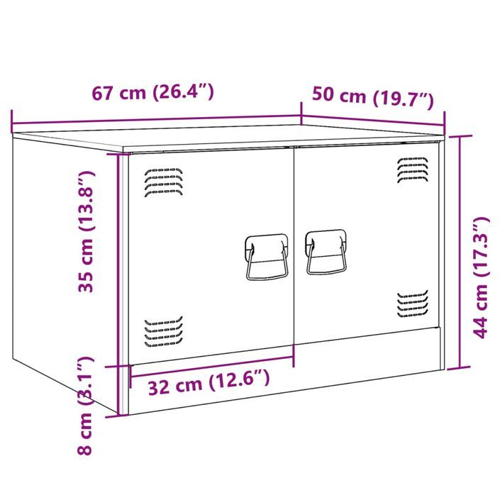 Table basse anthracite 67x50x44 cm acier - Photo n°12