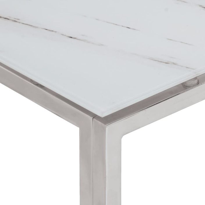 Table basse argenté acier inoxydable et verre trempé - Photo n°4