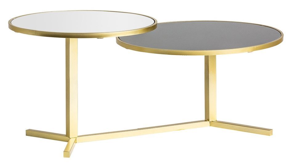 Table basse art déco verre et métal doré Arlito - Photo n°1