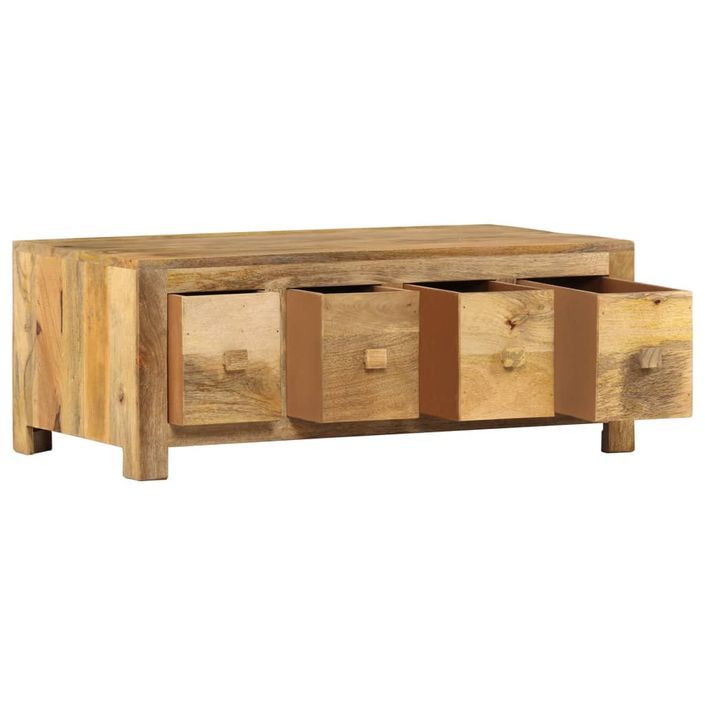 Table basse avec 4 tiroirs 90x50x35 cm Bois solide de manguier - Photo n°6