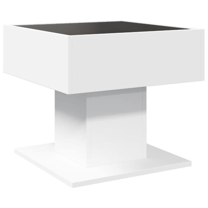 Table basse avec LED blanc 50x50x45 cm bois d'ingénierie - Photo n°8