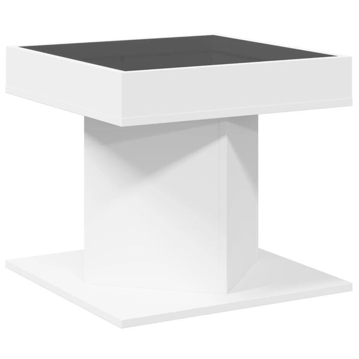 Table basse avec LED blanc 50x50x45 cm bois d'ingénierie - Photo n°8