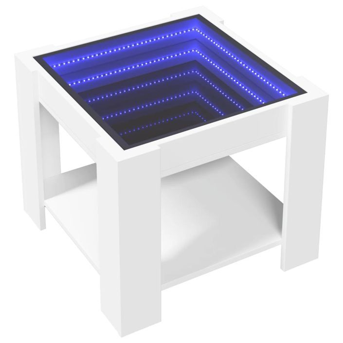 Table basse avec LED blanc 53x53x45 cm bois d'ingénierie - Photo n°3