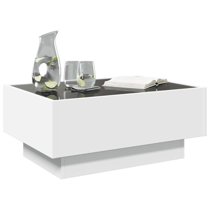 Table basse avec LED blanc 70x50x30 cm bois d'ingénierie - Photo n°5