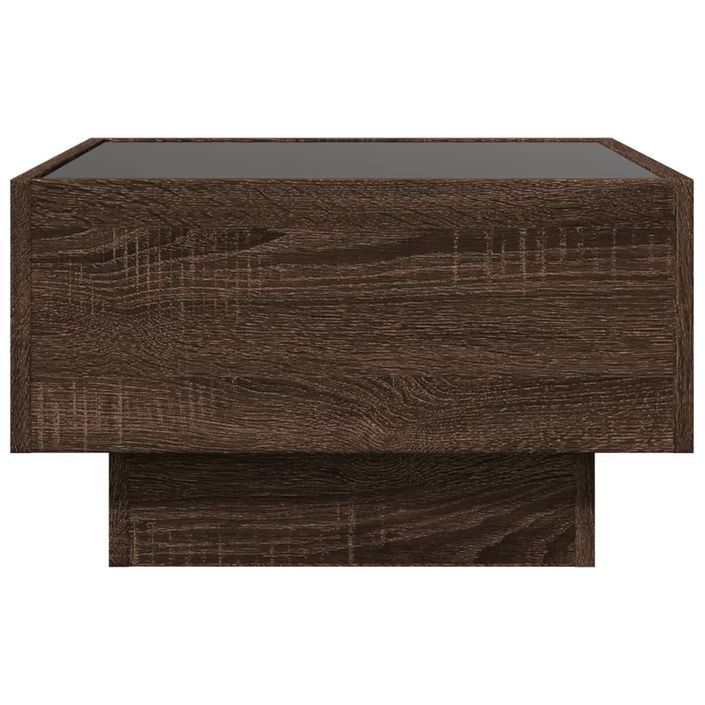 Table basse avec LED chêne marron 50x50x30 cm bois d'ingénierie - Photo n°6