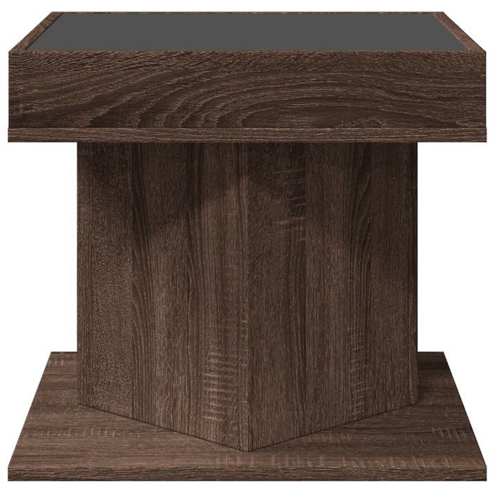 Table basse avec LED chêne marron 50x50x45 cm bois d'ingénierie - Photo n°6