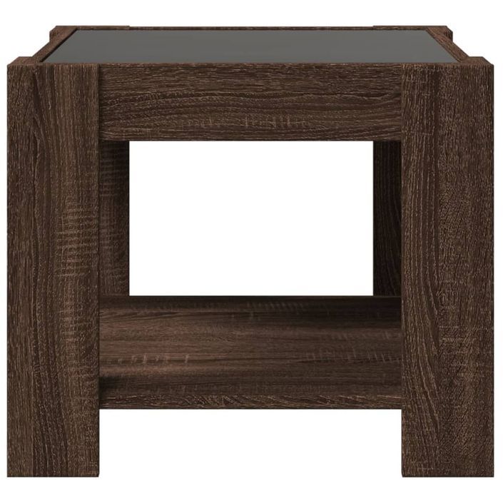 Table basse avec LED chêne marron 53x53x45 cm bois d'ingénierie - Photo n°6