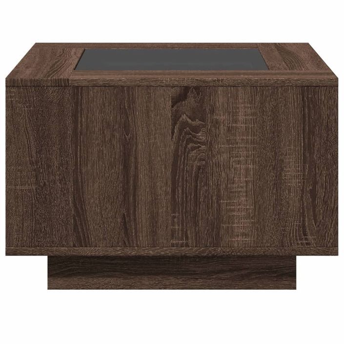 Table basse avec LED chêne marron 60x60x40 cm bois d'ingénierie - Photo n°6