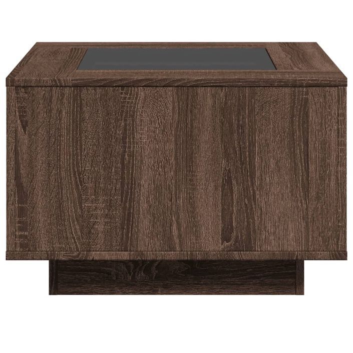 Table basse avec LED chêne marron 60x60x40 cm bois d'ingénierie - Photo n°7