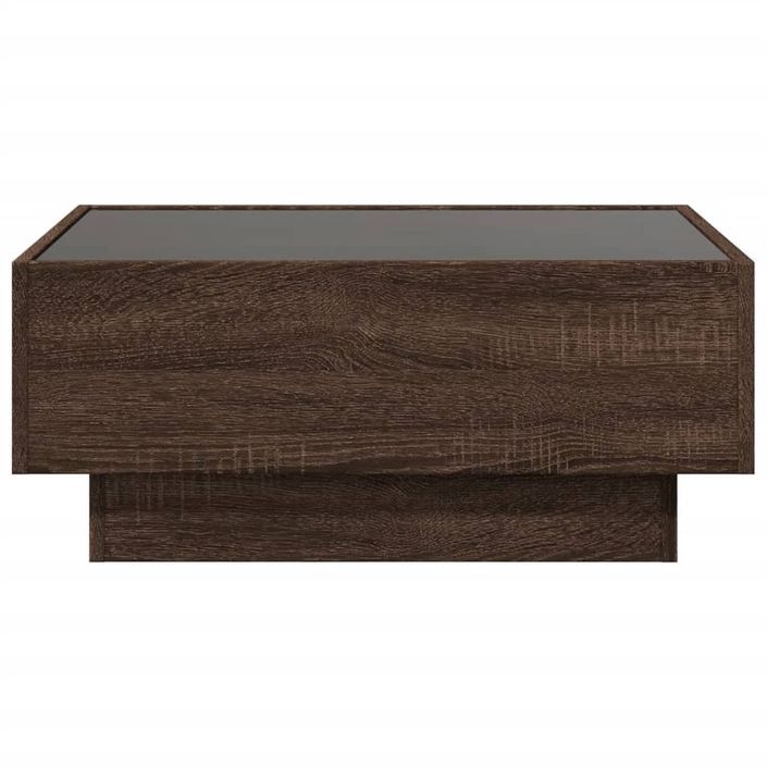 Table basse avec LED chêne marron 70x50x30 cm bois d'ingénierie - Photo n°6