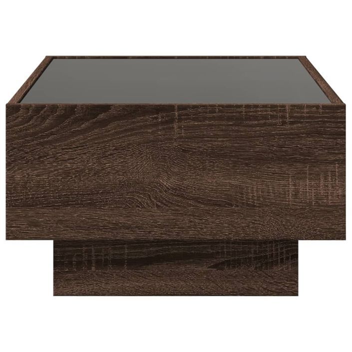 Table basse avec LED chêne marron 70x50x30 cm bois d'ingénierie - Photo n°7