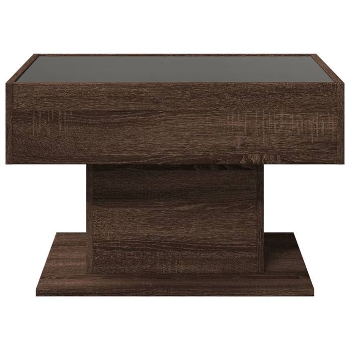 Table basse avec LED chêne marron 70x50x45 cm bois d'ingénierie - Photo n°6