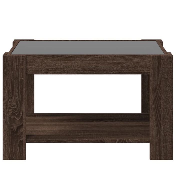 Table basse avec LED chêne marron 73x53x45 cm bois d'ingénierie - Photo n°6