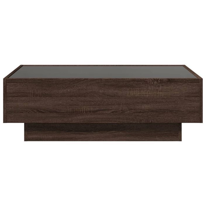 Table basse avec LED chêne marron 90x50x30 cm bois d'ingénierie - Photo n°6