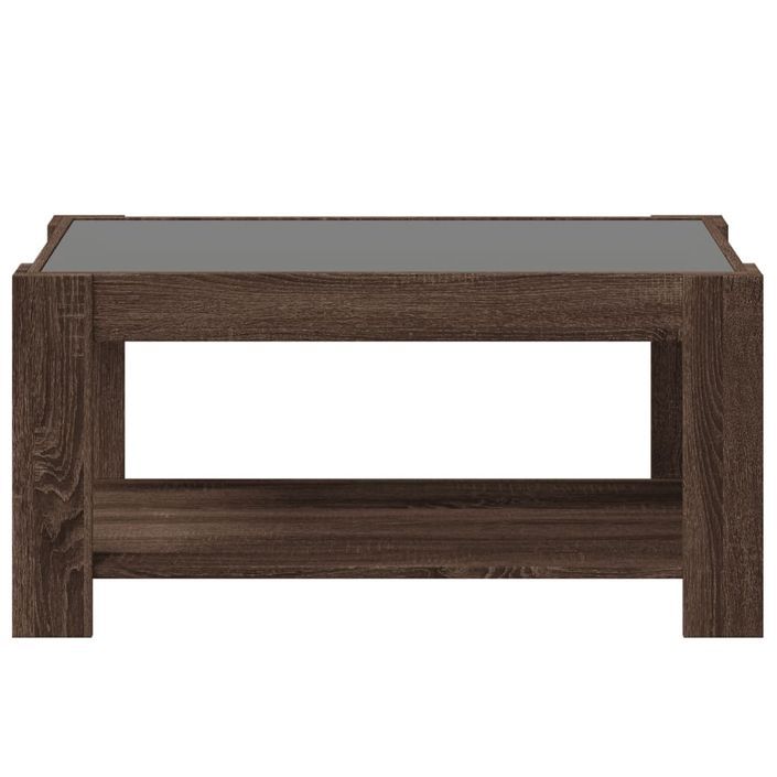 Table basse avec LED chêne marron 93x53x45 cm bois d'ingénierie - Photo n°6