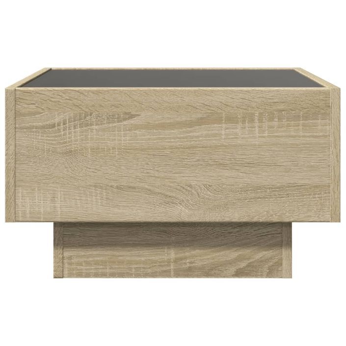 Table basse avec LED chêne sonoma 50x50x30 cm bois d'ingénierie - Photo n°6