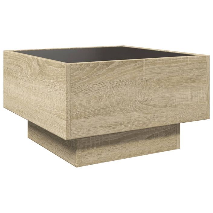 Table basse avec LED chêne sonoma 50x50x30 cm bois d'ingénierie - Photo n°8