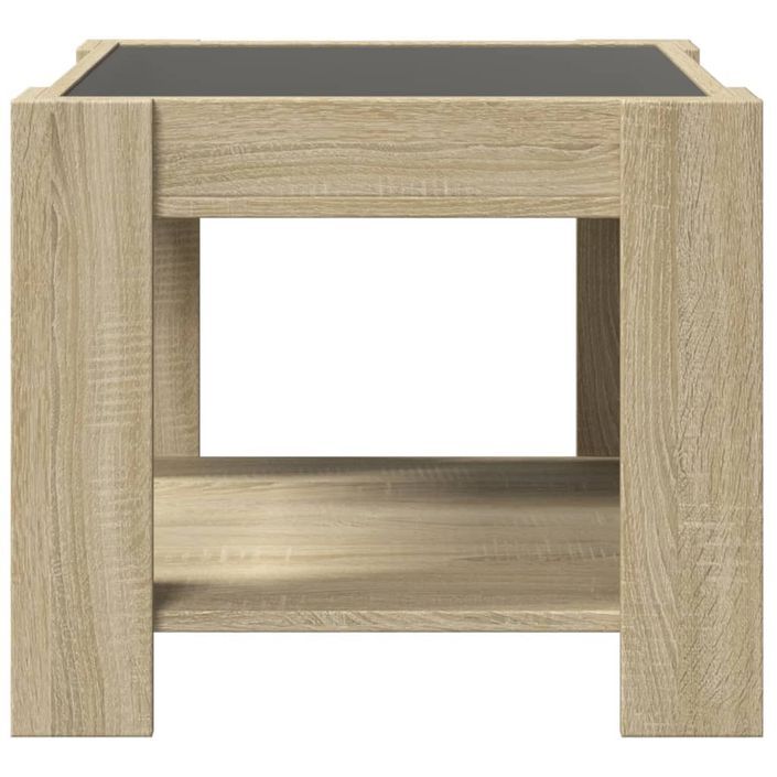 Table basse avec LED chêne sonoma 53x53x45 cm bois d'ingénierie - Photo n°6