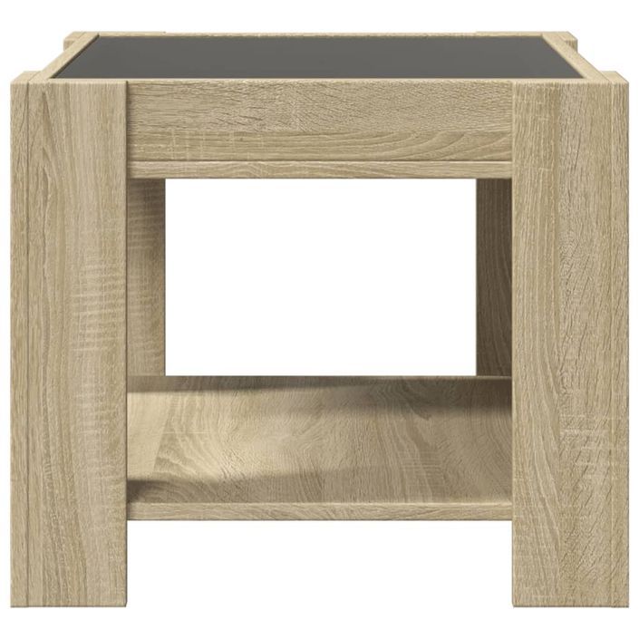 Table basse avec LED chêne sonoma 53x53x45 cm bois d'ingénierie - Photo n°7