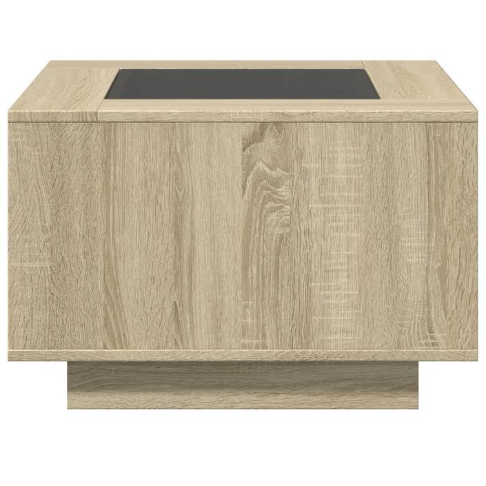 Table basse avec LED chêne sonoma 60x60x40 cm bois d'ingénierie - Photo n°6