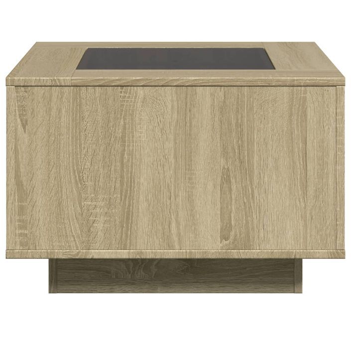 Table basse avec LED chêne sonoma 60x60x40 cm bois d'ingénierie - Photo n°7