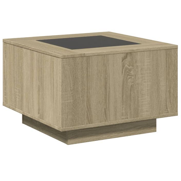 Table basse avec LED chêne sonoma 60x60x40 cm bois d'ingénierie - Photo n°8