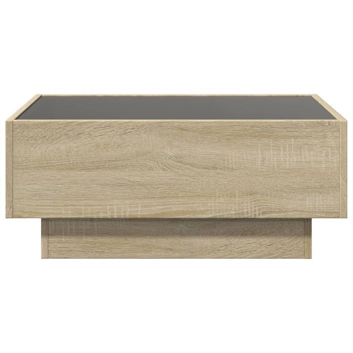 Table basse avec LED chêne sonoma 70x50x30 cm bois d'ingénierie - Photo n°6