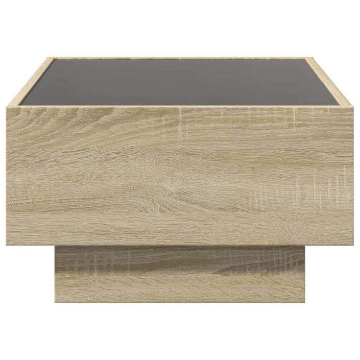 Table basse avec LED chêne sonoma 70x50x30 cm bois d'ingénierie - Photo n°7