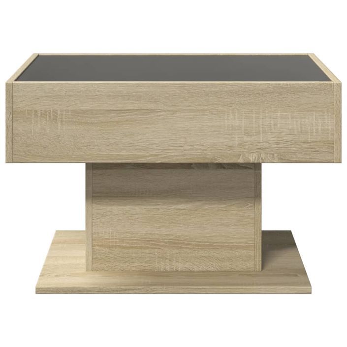 Table basse avec LED chêne sonoma 70x50x45 cm bois d'ingénierie - Photo n°6