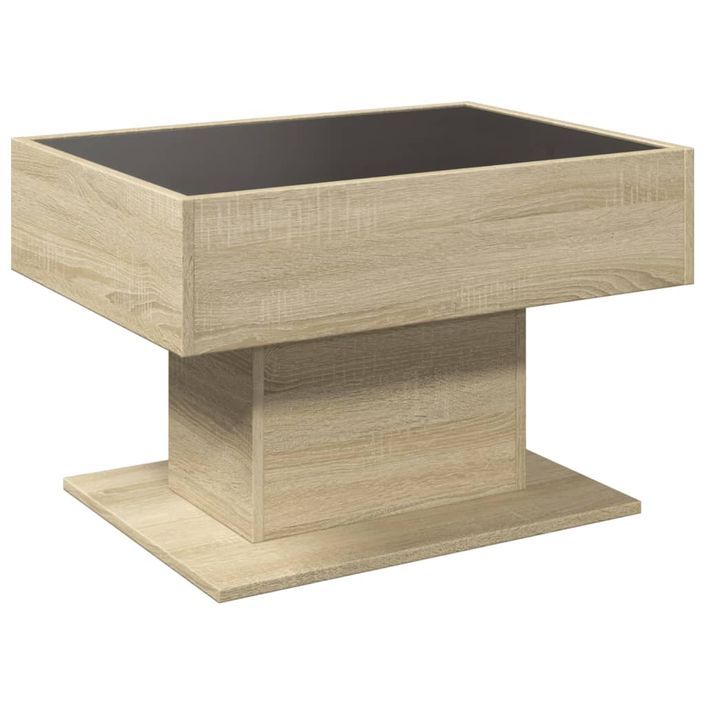 Table basse avec LED chêne sonoma 70x50x45 cm bois d'ingénierie - Photo n°8