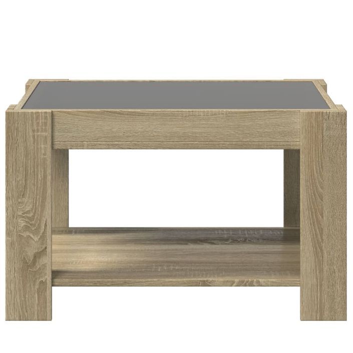 Table basse avec LED chêne sonoma 73x53x45 cm bois d'ingénierie - Photo n°6