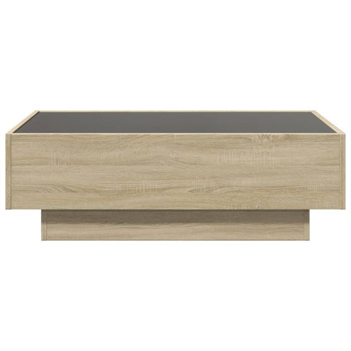 Table basse avec LED chêne sonoma 90x50x30 cm bois d'ingénierie - Photo n°6