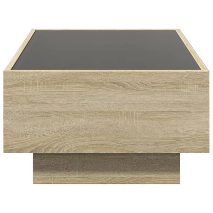 Table basse avec LED chêne sonoma 90x50x30 cm bois d'ingénierie - Photo n°7